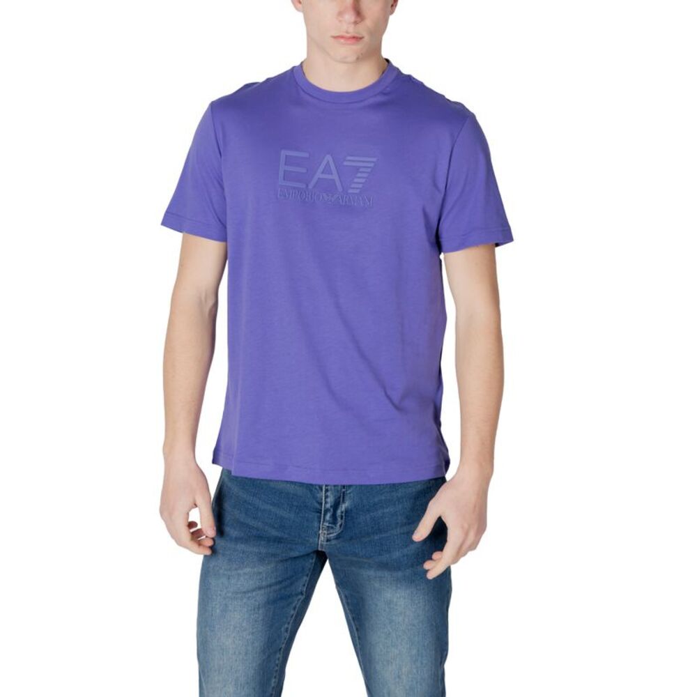 Ea7 TShirt Embroidered Logo Men purple Shirts